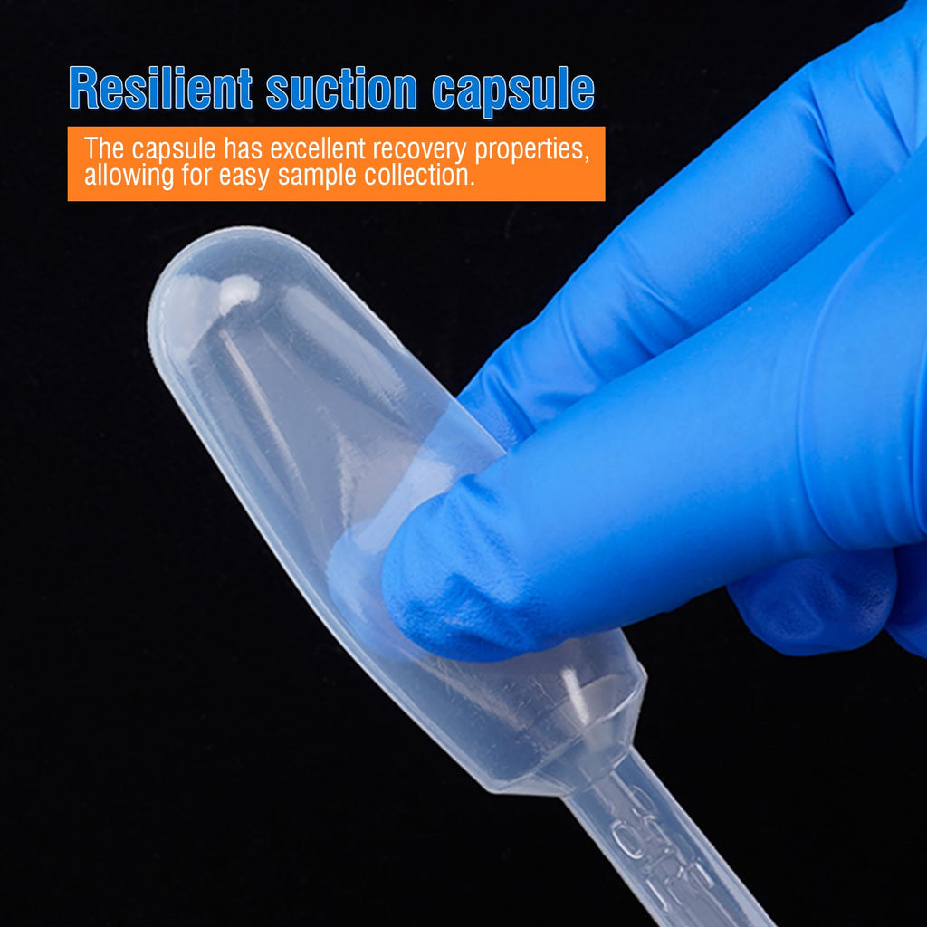 Sterile Pasteur Pipettes 3ml Disposable Plastic Transfer Pipette Dropper 100Pcs Graduated Calibrated Lab Pipettes