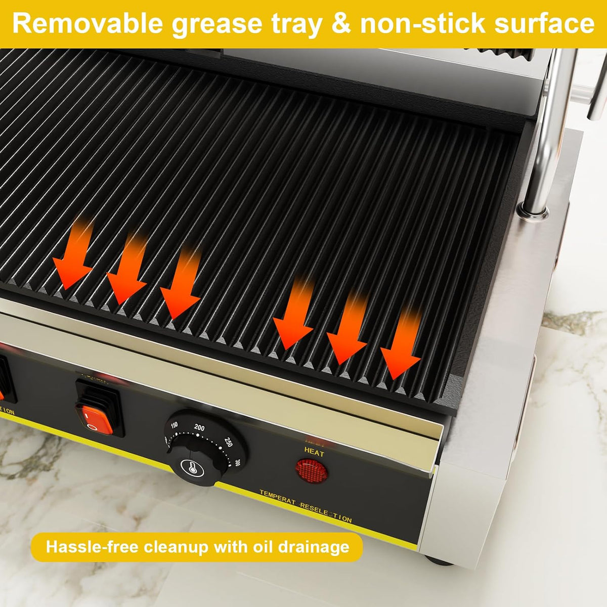 Commercial Panini Press Grill, 3600W Electric Sandwich Panini Maker