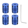 ELEZAPLY Flexible Shaft Coupling(4mm|4mm): 4 Pcs Blue Aluminum Alloy