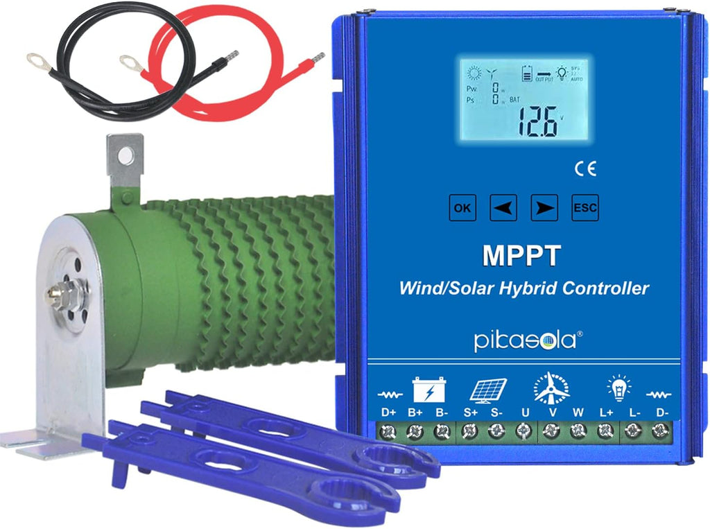 1400W Off Grid with Unloader Hybrid Wind Solar Controller Auto 12/24V Battery MPPT Charge Boost Float of max 800w