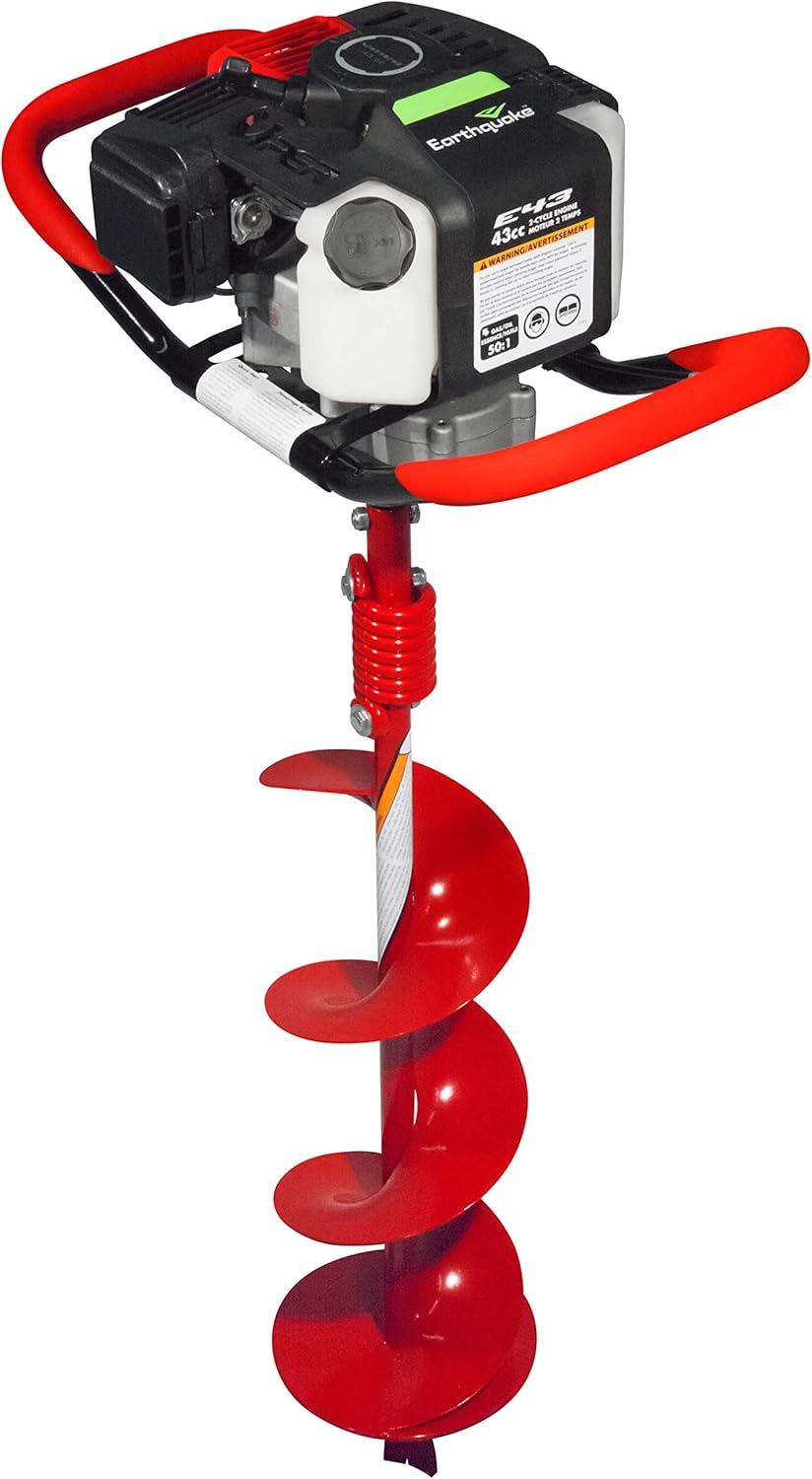 E43 1-Person Earth Auger Powerhead, 43cc 2-Cycle Viper Engine, 30:1 Transmission, 5 Year Limited Warranty, Red or