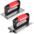 Concrete Tools Include Edger (6" x 3", 1/4"R) and Groover (6" x 3", 1/2"W, 1/2"D), Stainless Steel Concrete Finishing