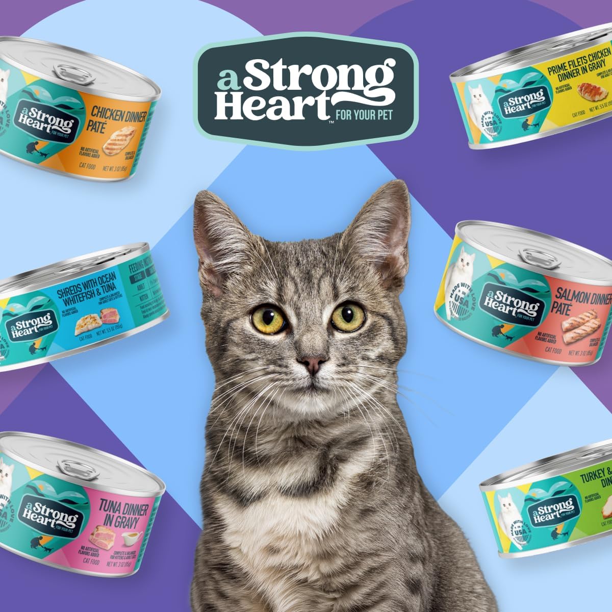 A Strong Heart Cat, Chicken & Tuna Dinner, 5.5oz Cans, Pack of 24