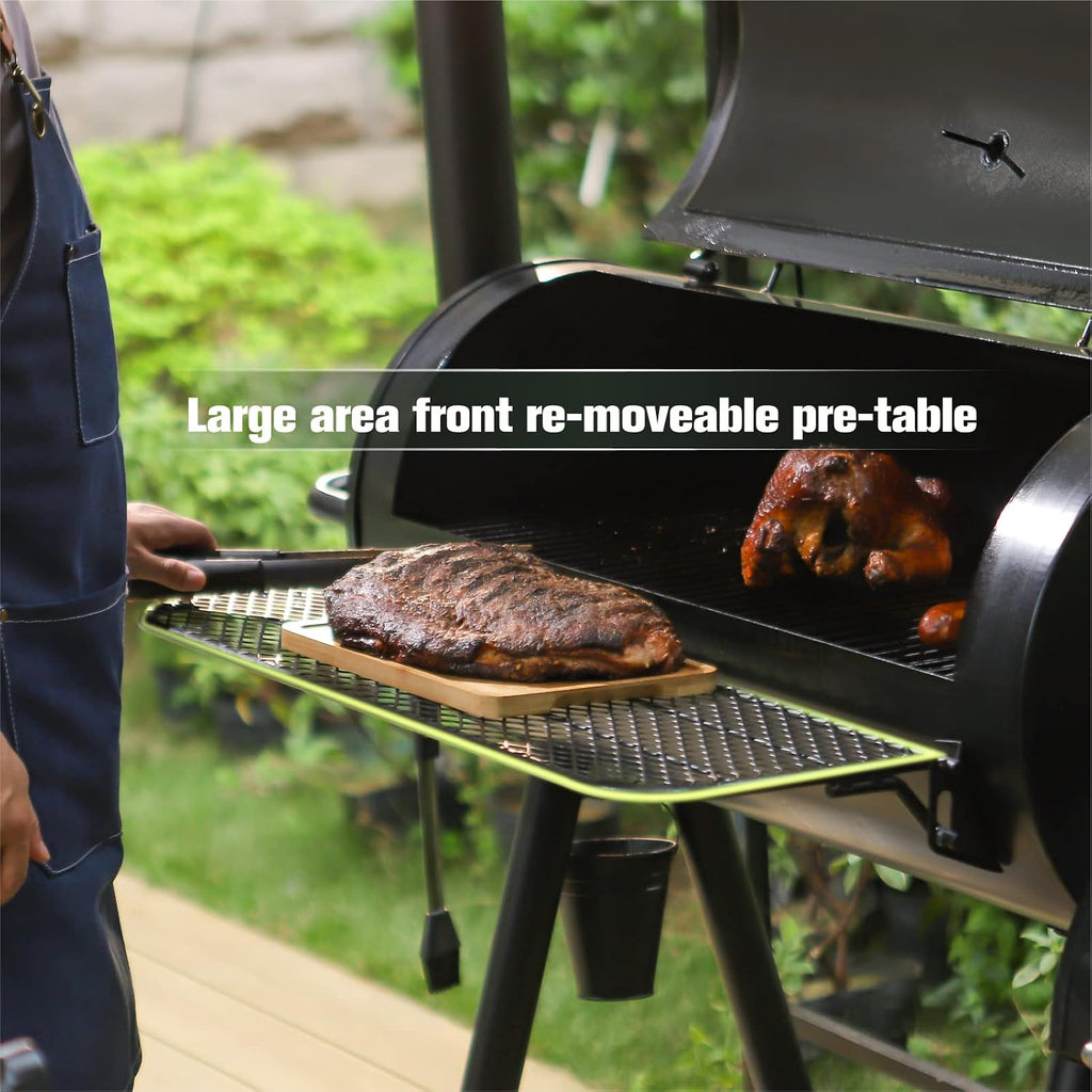Barrel Charcoal Grill w/Offset Smoker, 941 SQ.IN. Cooking Area