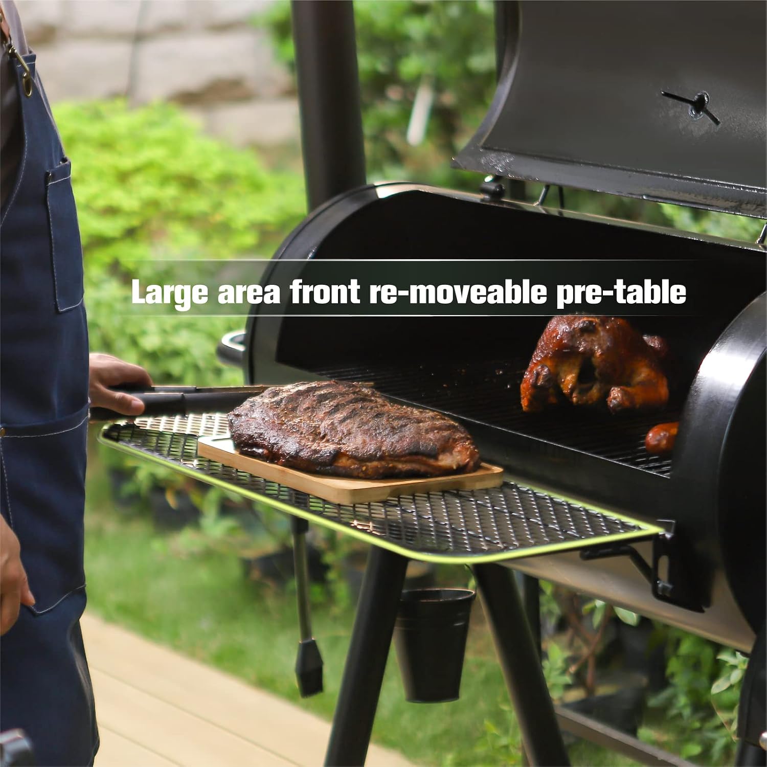 Barrel Charcoal Grill w/Offset Smoker, 941 SQ.IN. Cooking Area