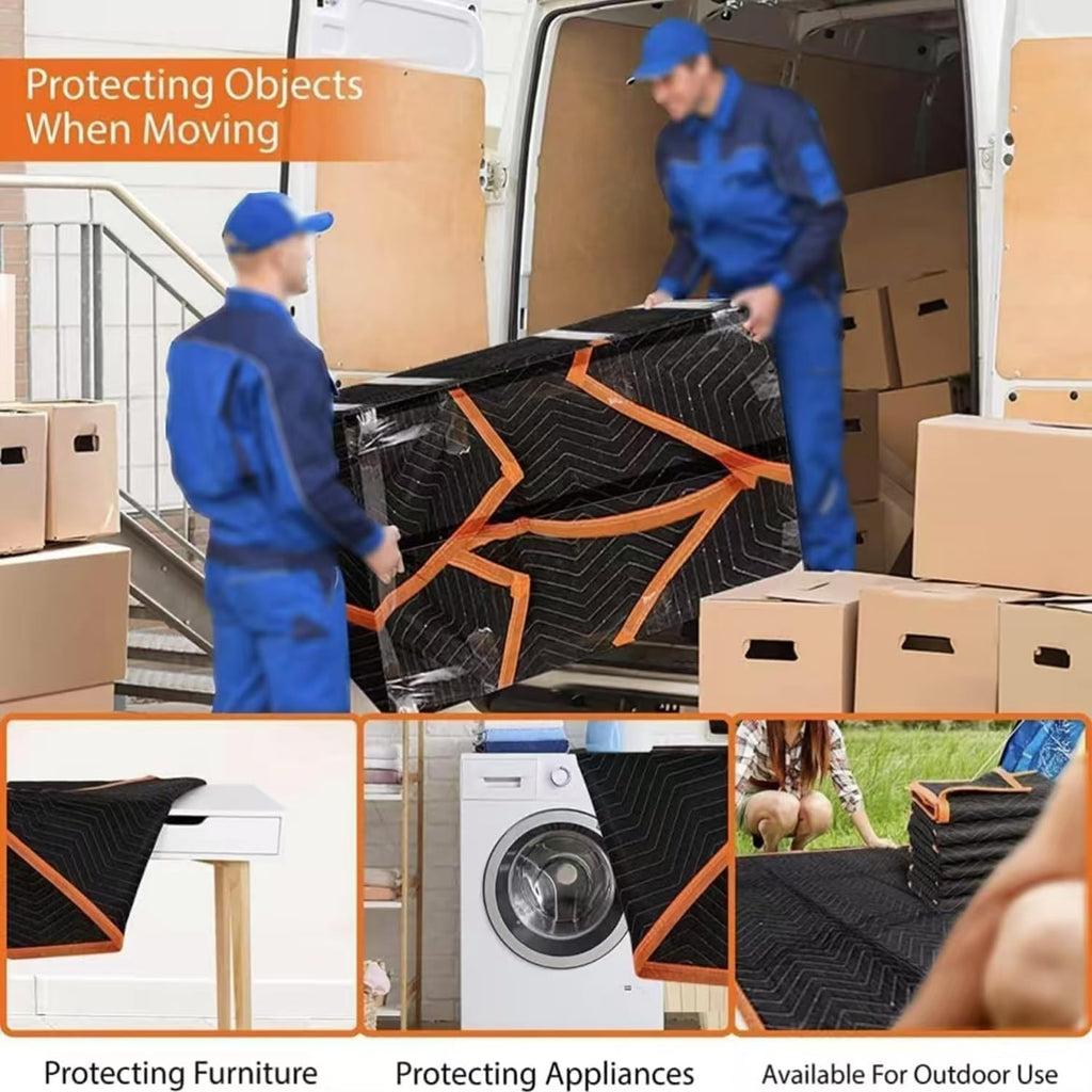 Large Moving Blankets 80 * 72in Heavy Duty Packing Blankets for Furniture Moving Shipping Wrapping Quilted Furniture
