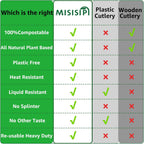 [7In 200Pcs] 100% Compostable Forks and Spoons Utensils Cutlery Silverware Heavyduty Eco-friendly Disposable Plastic