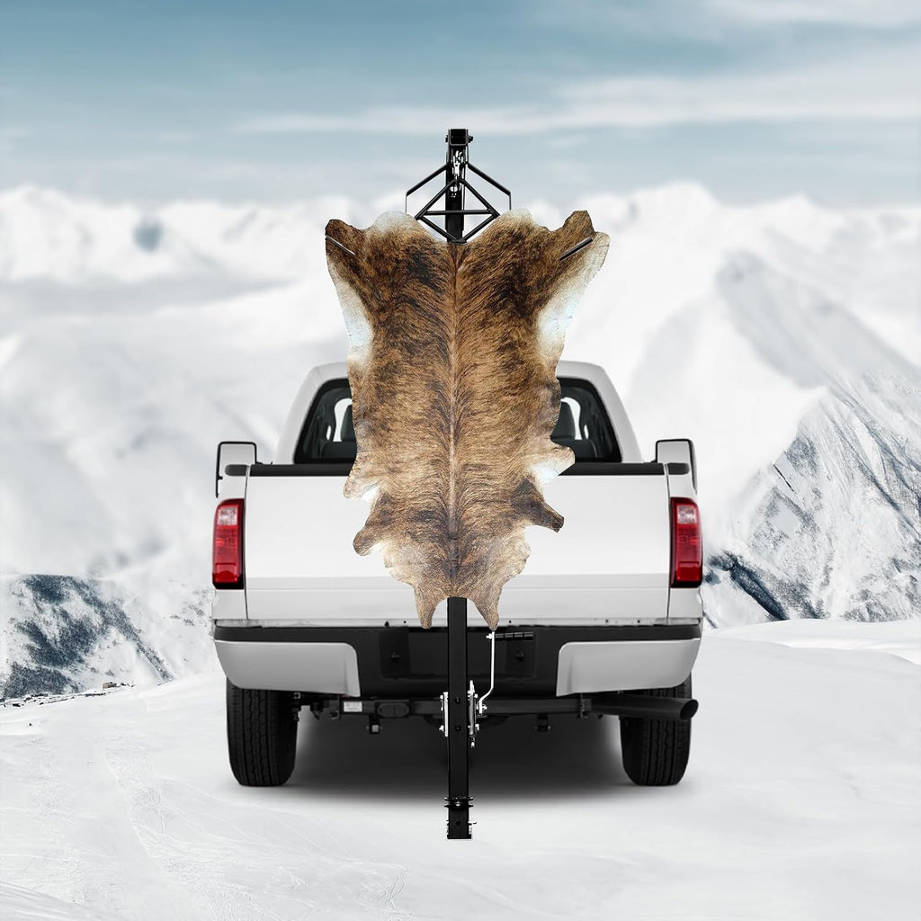 Portable Game Hoist, 600lbs Capacity Hitch Game Hoist, Winch Lift Gambrel Set 360 Degree Swivel Hitch Mounted