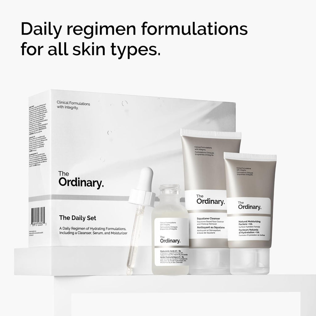 The Daily Set, Daily Skincare Routine with Squalane Cleanser, Hyaluronic Acid 2% + B5, and Natural Moisturizing