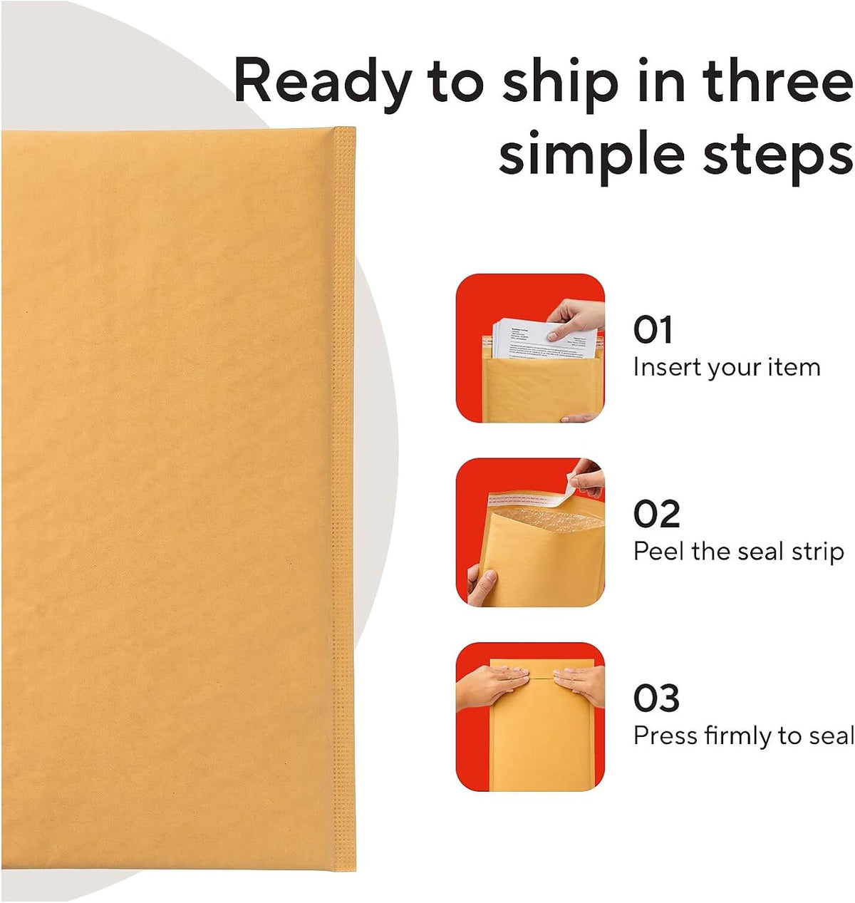 Bubble Mailers, #0 Size, 6x9 Inch, 25-Pack