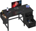 Computer Desk with File Drawers Cabinet, 47 Inch Reversible Home Office Desks with Filing Cabinet for Small Space
