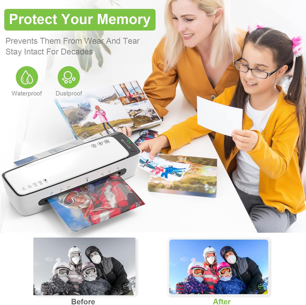 Laminator with Laminating Sheets 9 inch Portable Thermal Lamination | White, Hot & Cold modes, 6 in 1 Laminator kit