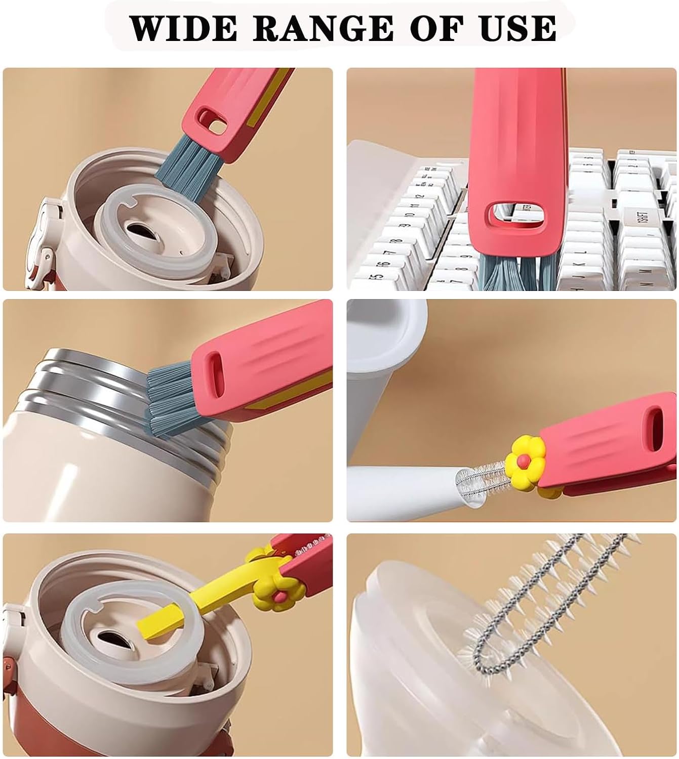 Straw Cleaner Brush Extra Long 13 inch for Stanley Yeti Tumbler Cup Straw Cleaner Brush Kit and 3 in 1 Cup Lid