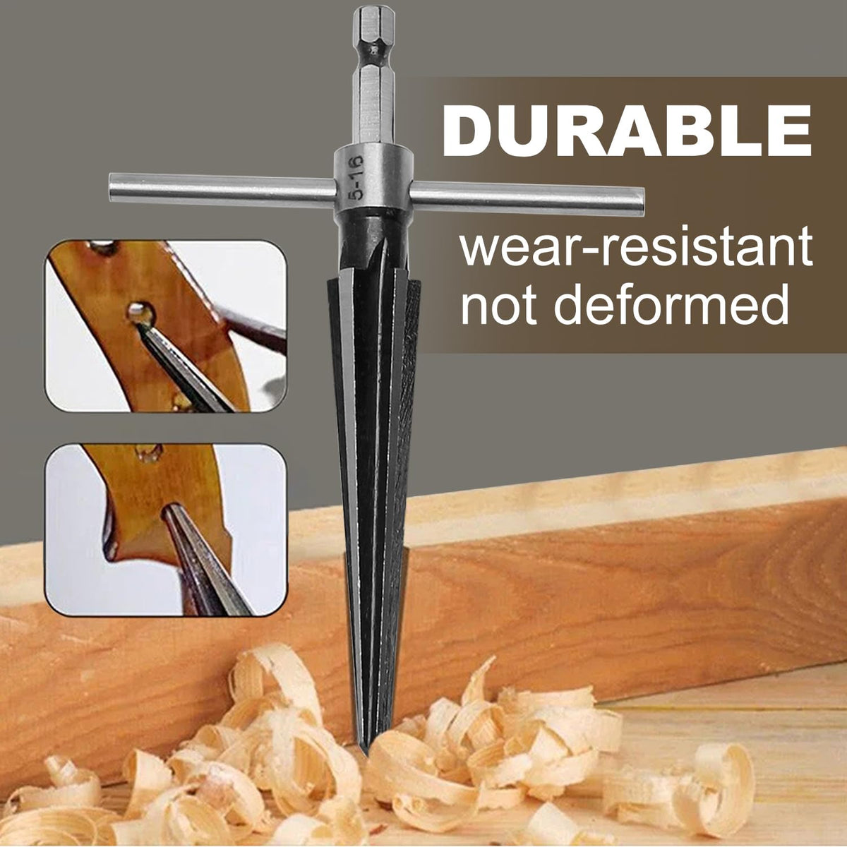 Tapered Hand Reamer Set, 3-13mm & 5-16mm 6 Flute Chamfer Reaming Tool