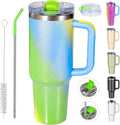 40 oz tumbler with handle and straw,Double Wall Vacuum Reusable Stainless Steel Insulated Water Bottle,With Leak