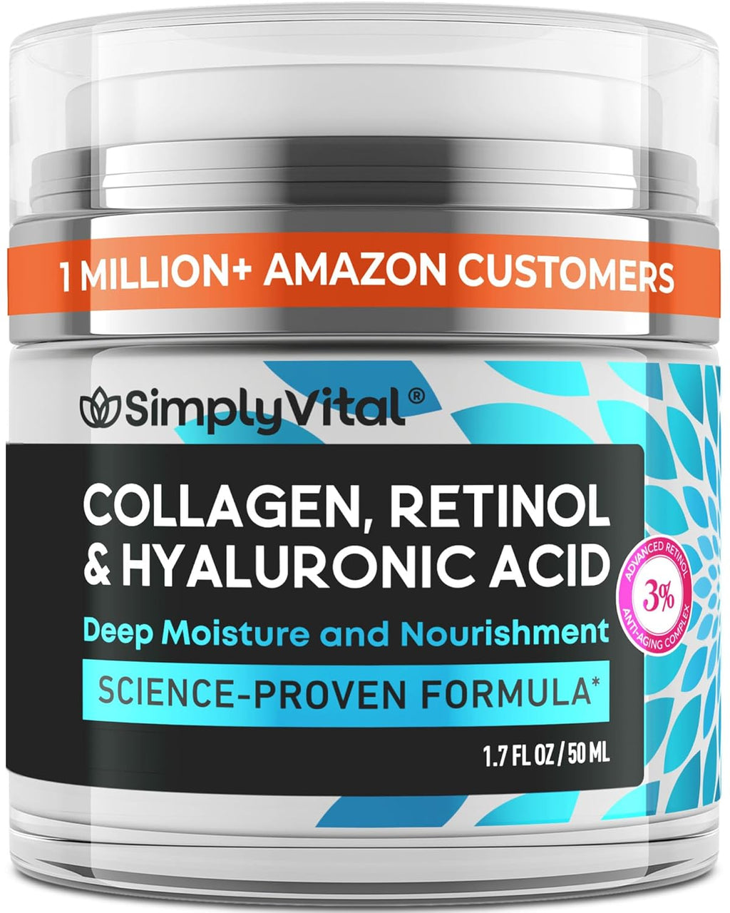 Face Moisturizer Retinol Collagen Hyaluronic Acid Cream 1.7 oz | Anti-Aging, Moisturizer Face Cream for Women & Men