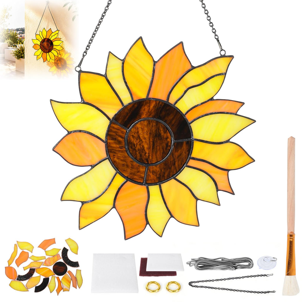Pre-Foiled Stained Glass Kit, DIY Suncatcher Craft with Instructions