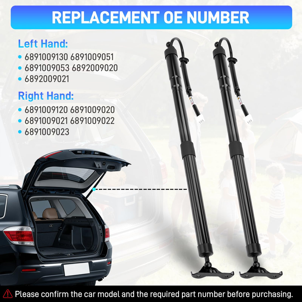 Power Liftgate Struts Compatible with Toyota Highlander 2014-2019
