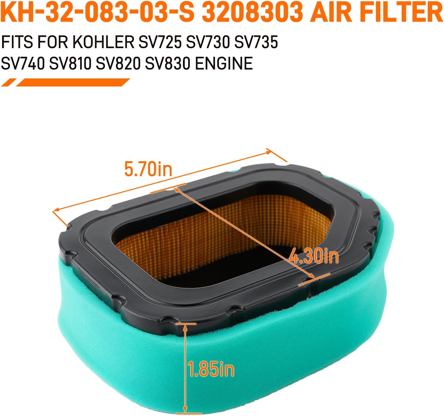 32 083 03-S Air Filter Tune Up Kit for Kohler Courage 22 23 24 25 26 27 HP | Fits SV710 SV715 SV720 SV730 SV735 SV810