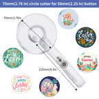 58mm/2.25 Inch Clear Circle Cutter Button Maker Tools, Adjustable Multi-Size Badge Making Round Cutting Tool, Cutting