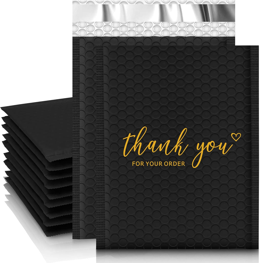 Thank You Bubble Mailers 8.5x12" 25 Pack, Padded Envelopes, Strong Adhesion Padded Mailers, Cushioning Padded