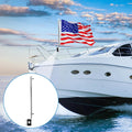 American Boat Flag Pole Kits Marine 12"x18", 2PCS Stainless Steel Boat Flag Pole with 1x Storage Bag, Adjustable