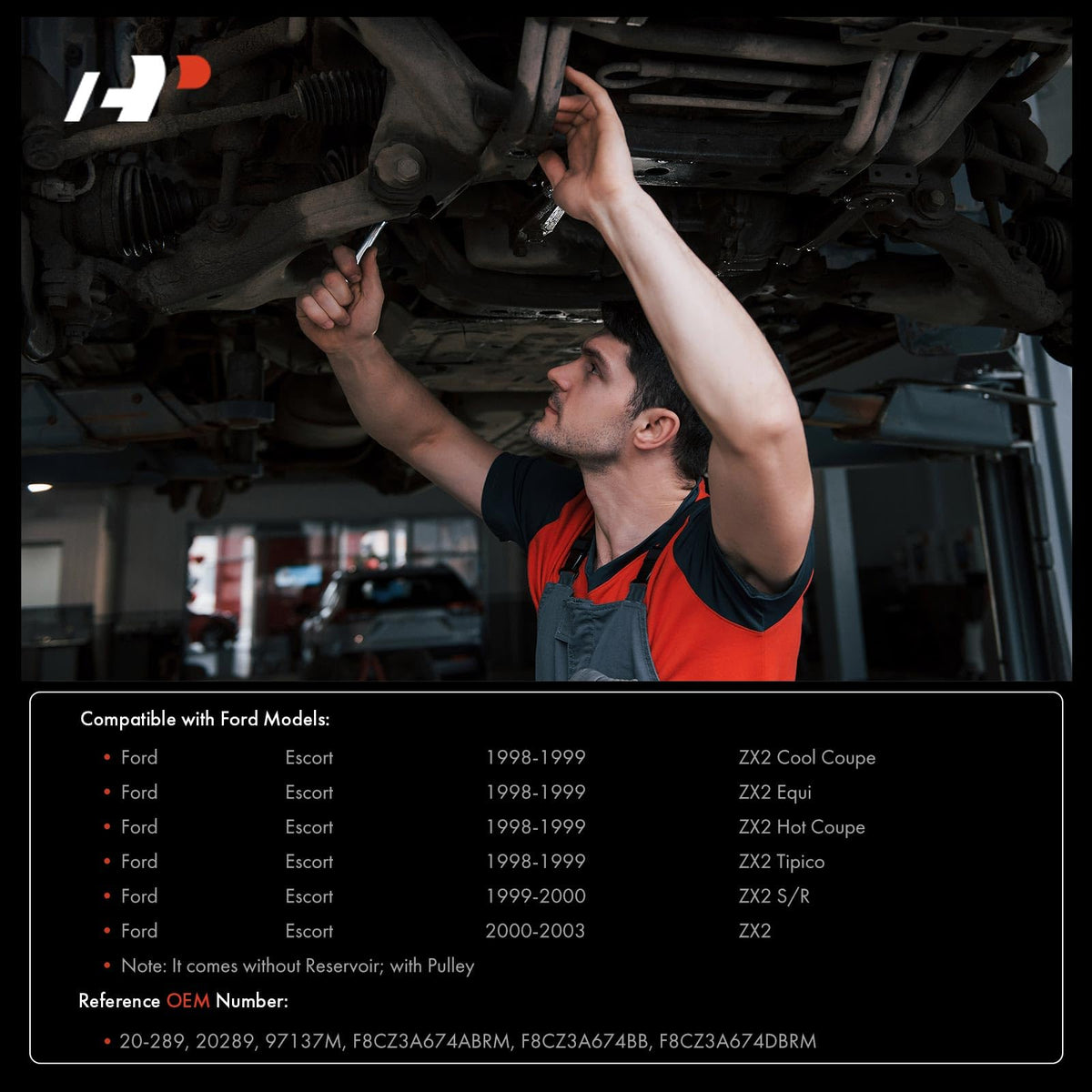 A-Premium Power Steering Pump, with Pulley Compatible with Ford