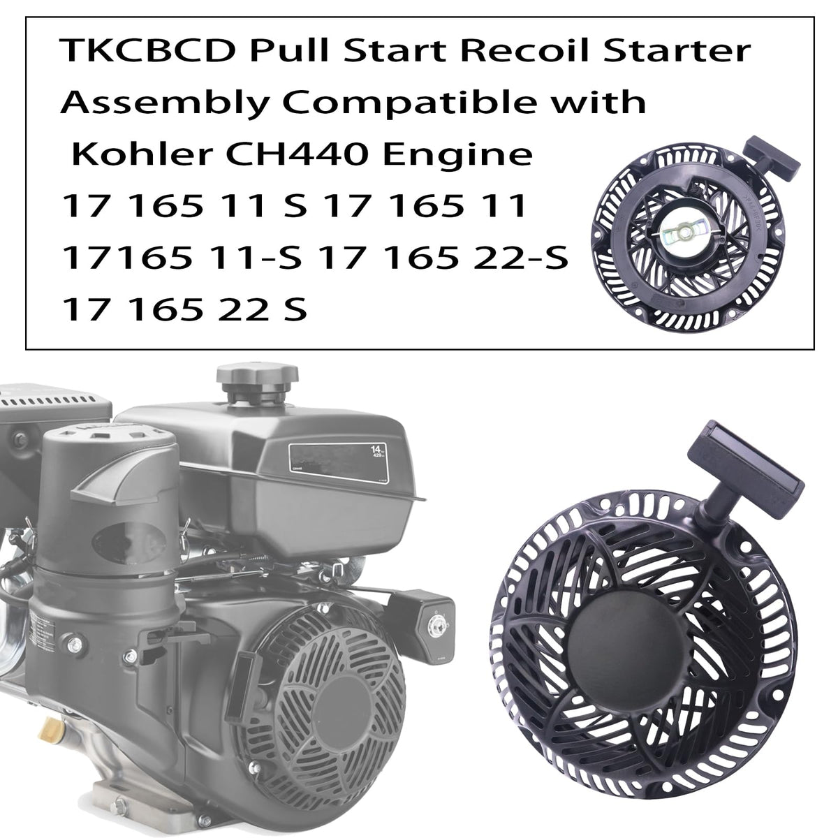 TKCBCD Recoil Starter Assembly Compatible with Kohler CH440 Engine