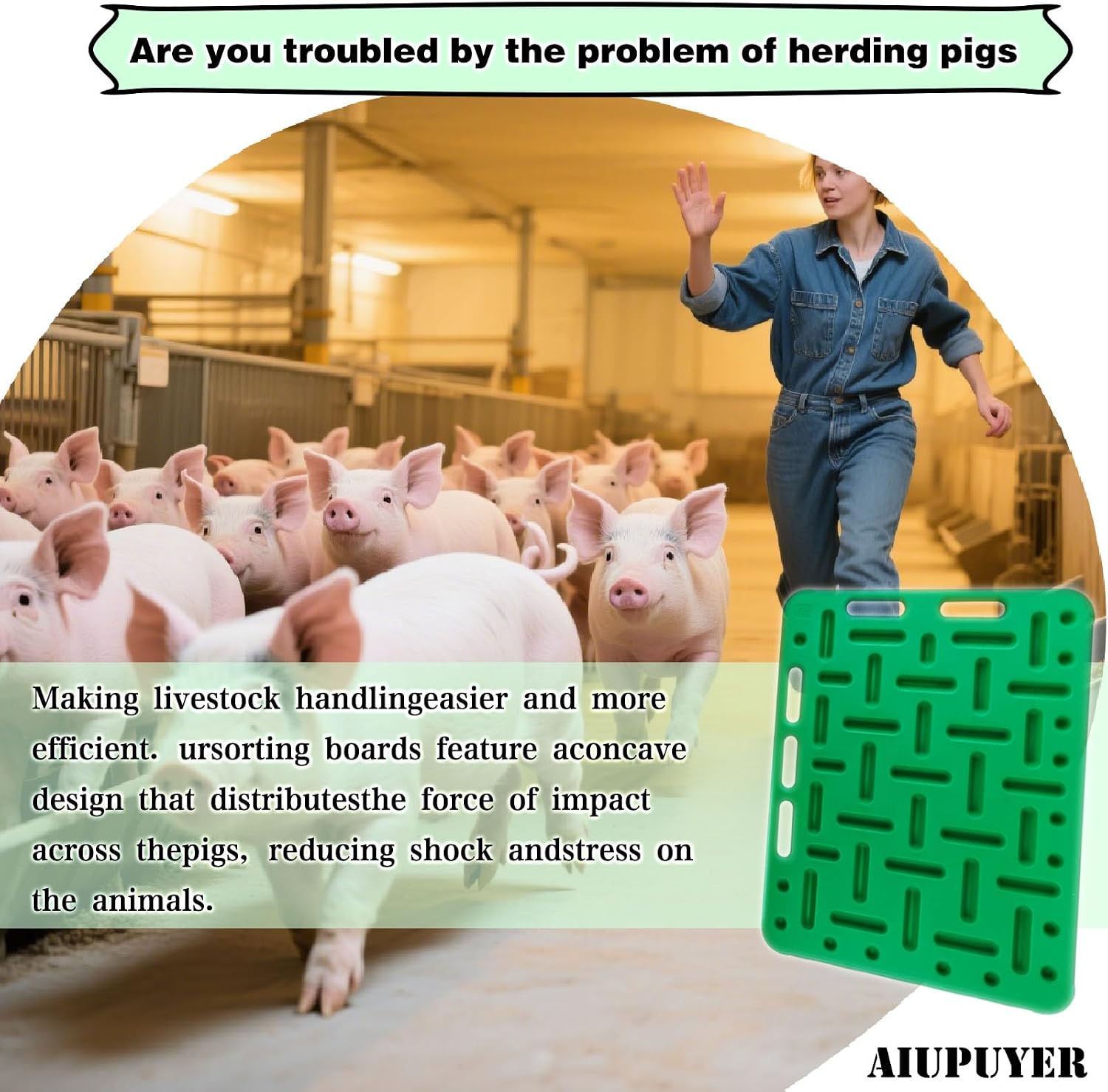 Thickened Animal Guide Panel, Livestock Sorting Panel Hog Panels Cattle Prod Livestock Sorting Paddle and Panel