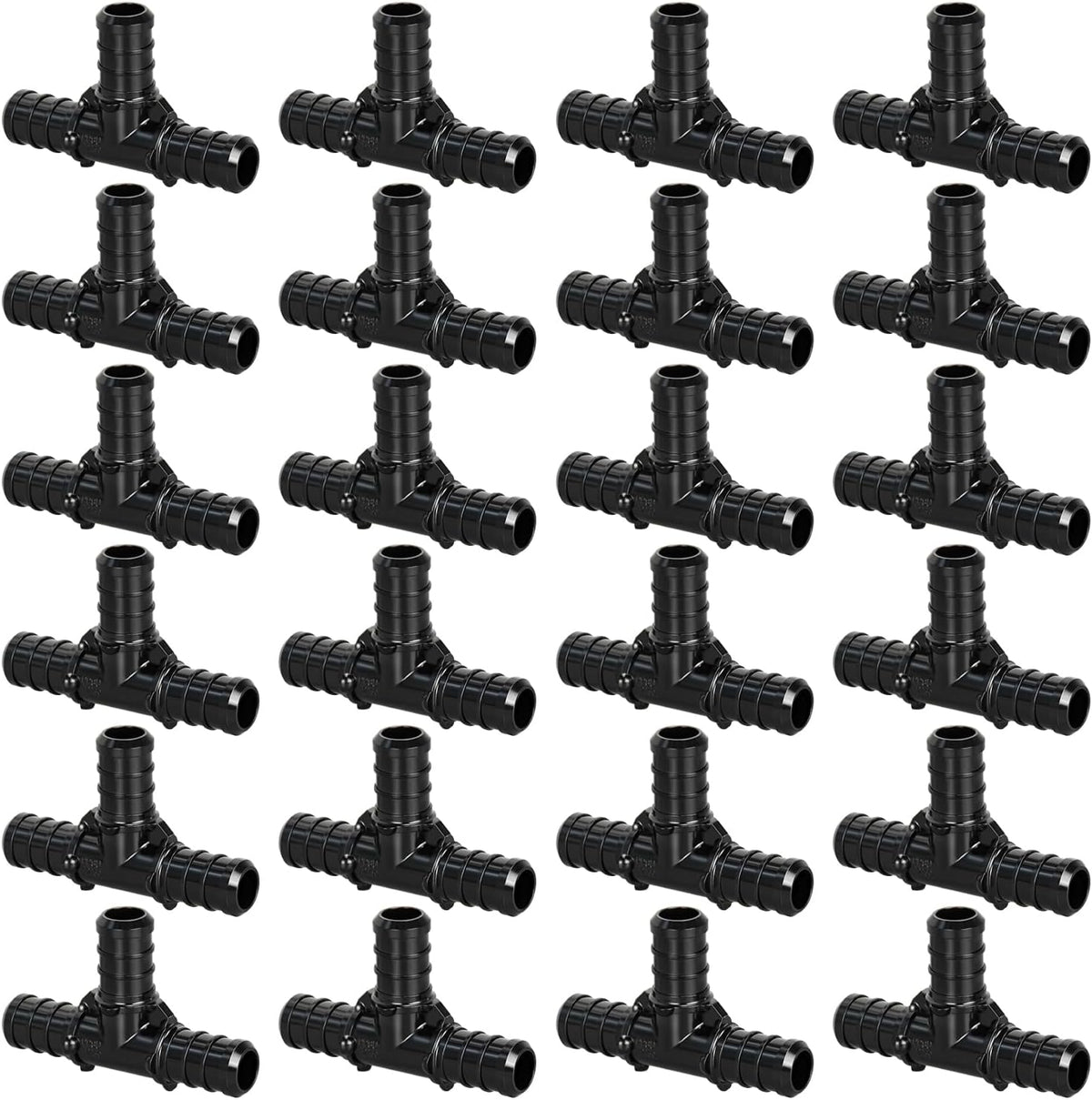 25pcs 1/2" Poly PPSU Barb Crimp PEX Tee Fittings, No Lead