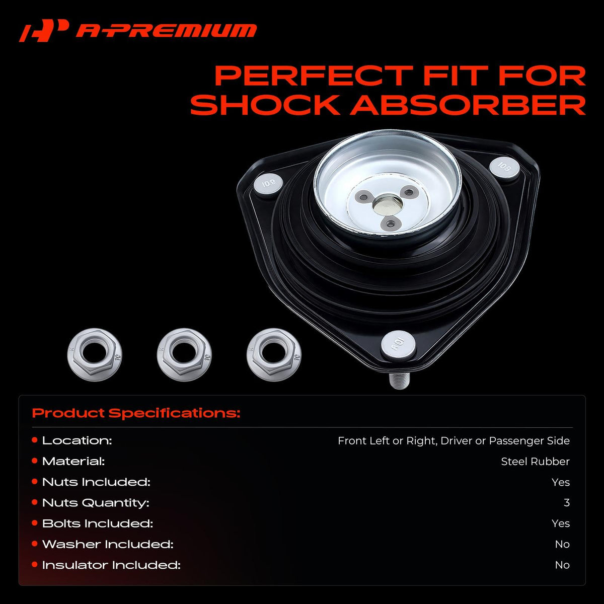 A-Premium Front Left or Right Suspension Strut Mount Compatible with Toyota