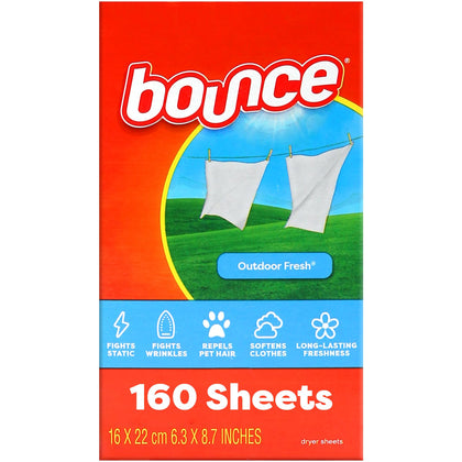 Bounce Dryer Sheets Laundry Fabric Softener Fresh Scent - Long Lasting Fresh Dry Cleaning Sheets for Tumble Dryer