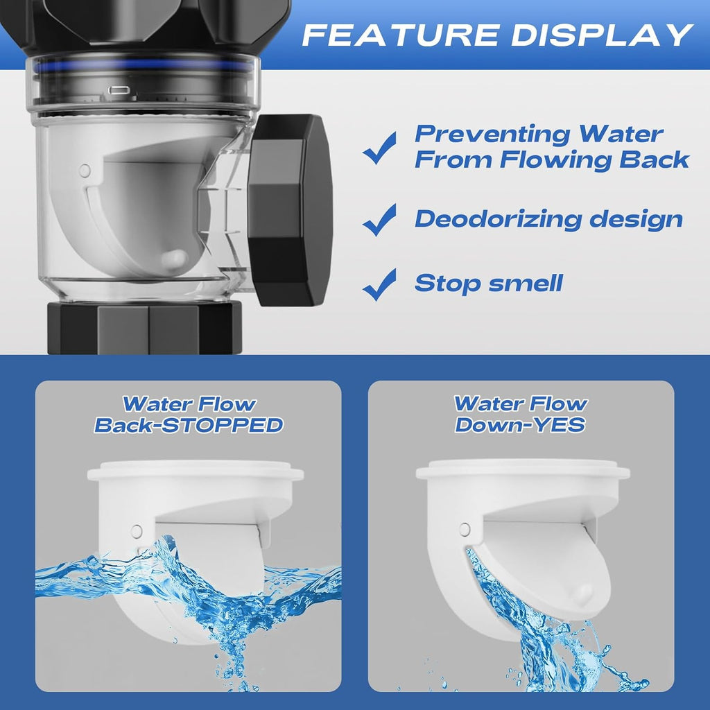 Bathroom Sink Drain Kit with Flexible Expandable P-Trap Sink Drain Pipe Tube Anti-Odor Bathroom Sink Drain Pipe for