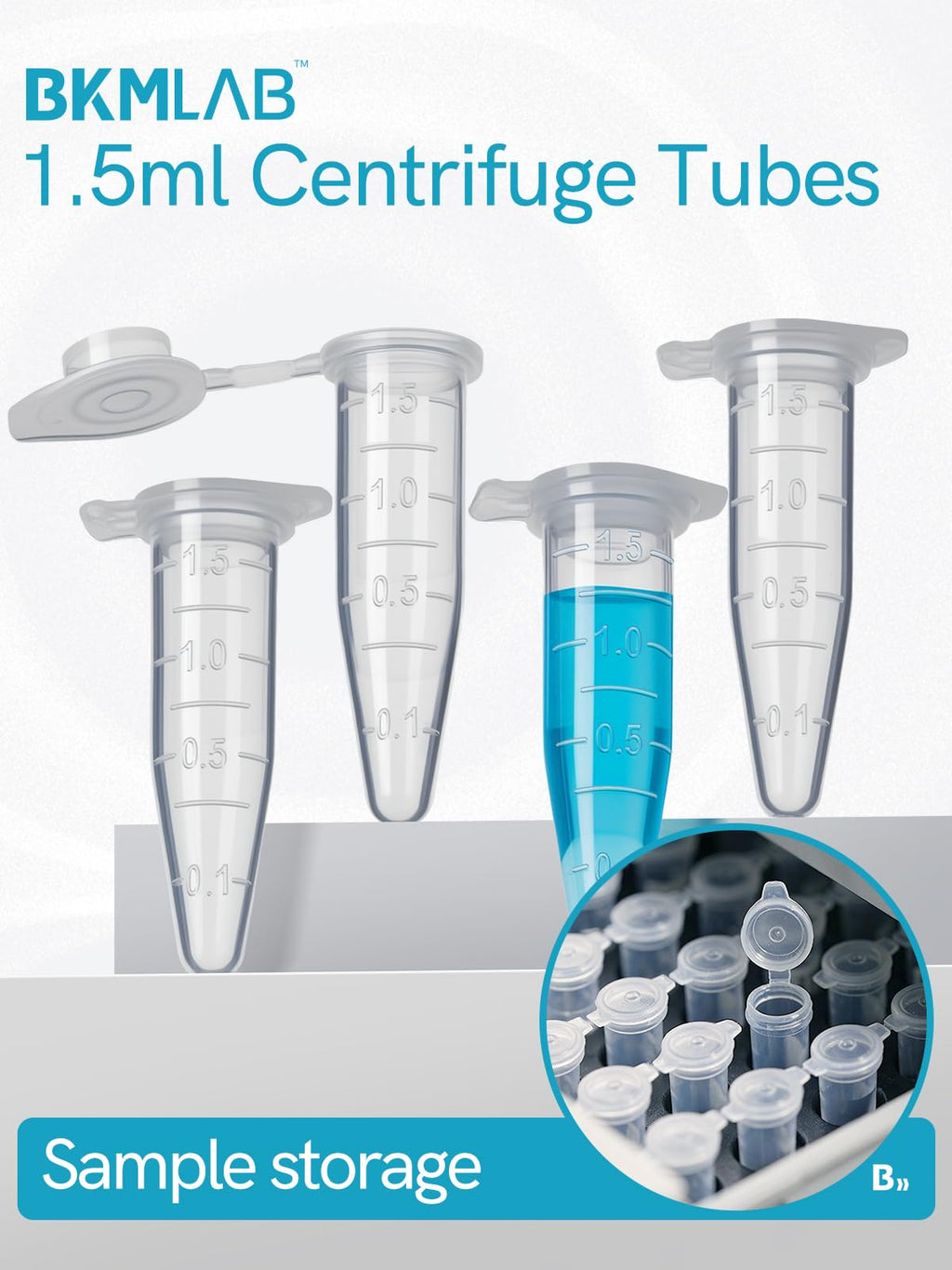 1.5ml Microcentrifuge Tubes 500PCS, Max. RCF 13,000xg