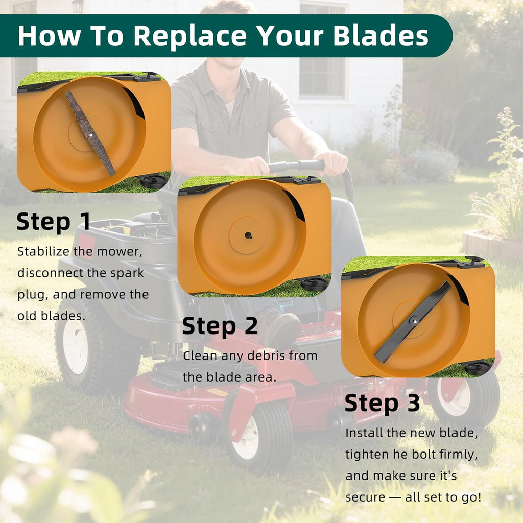 RONPOW 115-5059-03/79016P Lawn Mower Blades Compatible with Toro Timecutter 50 Inch SS5000, SS5060, MX5050, MX5060, Exmark Quest S/E, High Lift Zero Turn Blade, Replaces 110-6837-03 112-9759-03, 3Pack