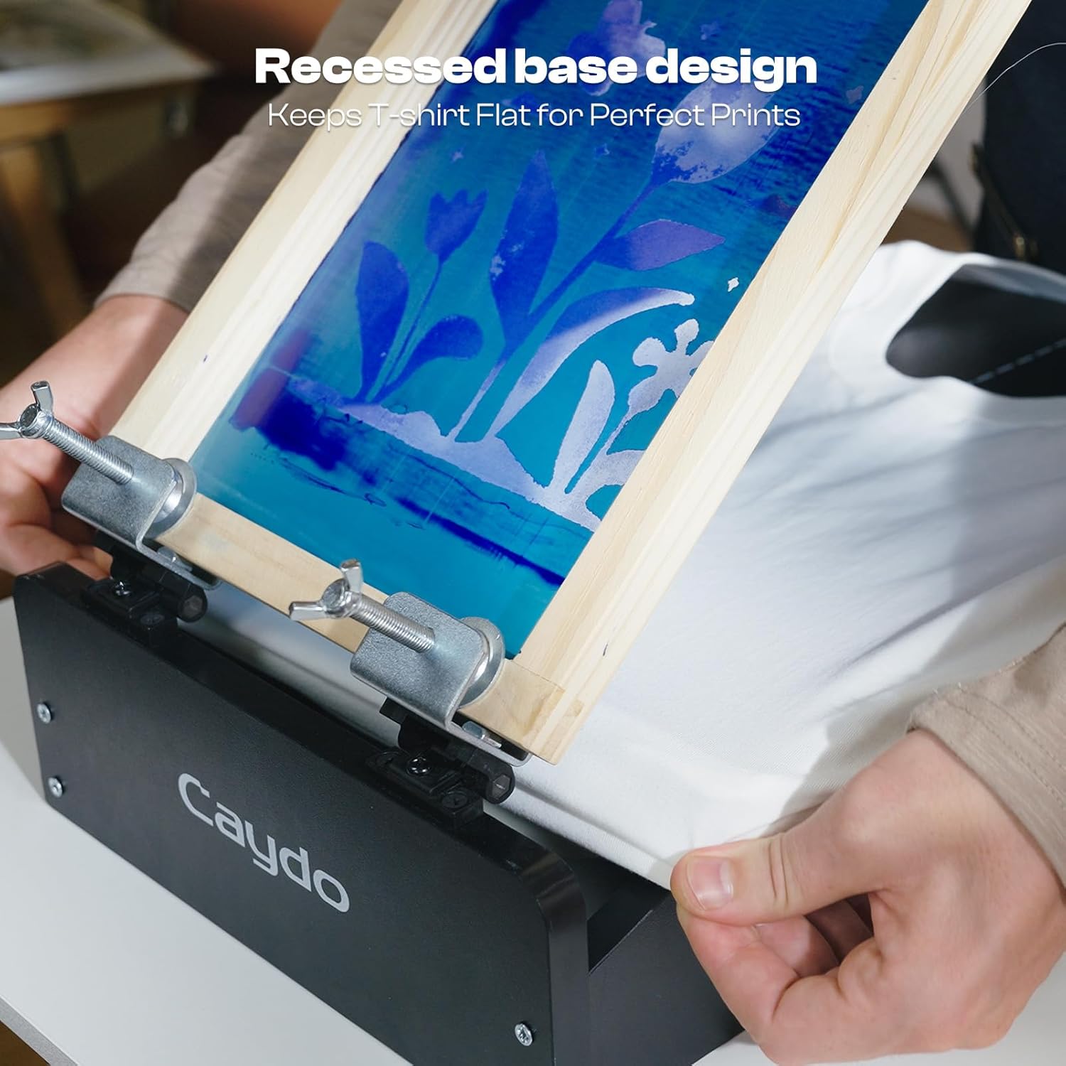 Screen Printer, 1 Color 1 Station Silk Screen Printing Press | Unique Hinge Design Wood Screen Printing Table for
