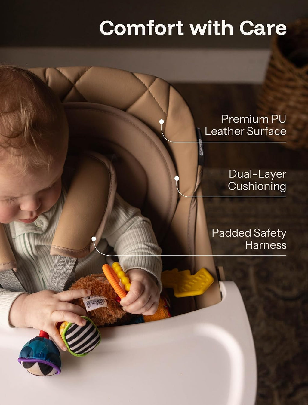 6 in 1 Baby High Chair, Convertible Infant Feeding Chair for Babies & Toddlers Table, Dining Booster Seat with