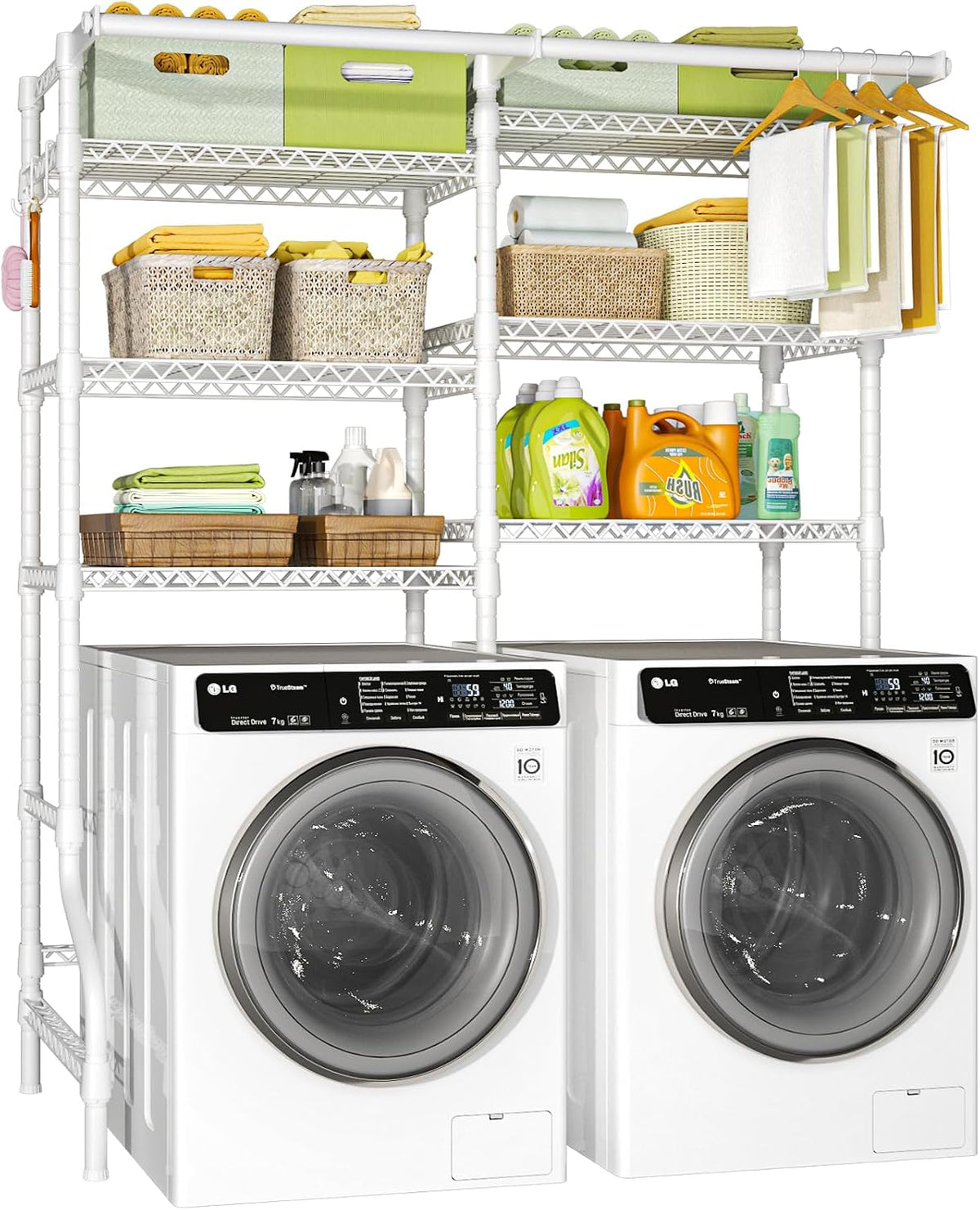 U13 Over Washer and Dryer Storage Shelves, Laundry Room Standing Shelf