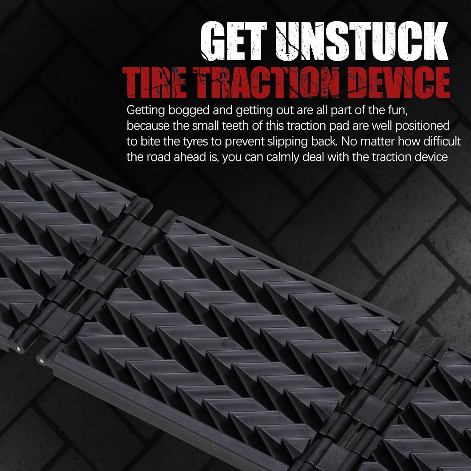 Tire Traction Mats Foldable, Portable Recovery Track Boards for Off Road 4X4 Snow, Ice, Emergency Tire Devices for