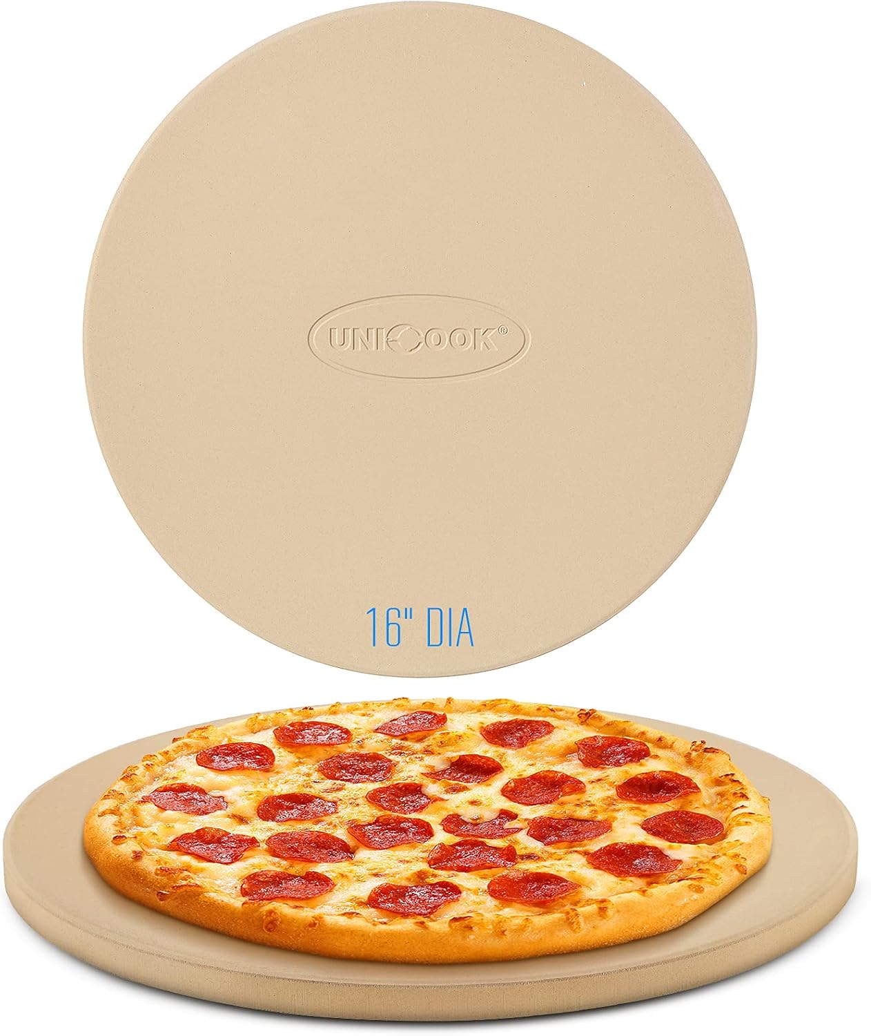 16" Round Pizza Stone for Oven and Grill, Cordierite Baking Stone