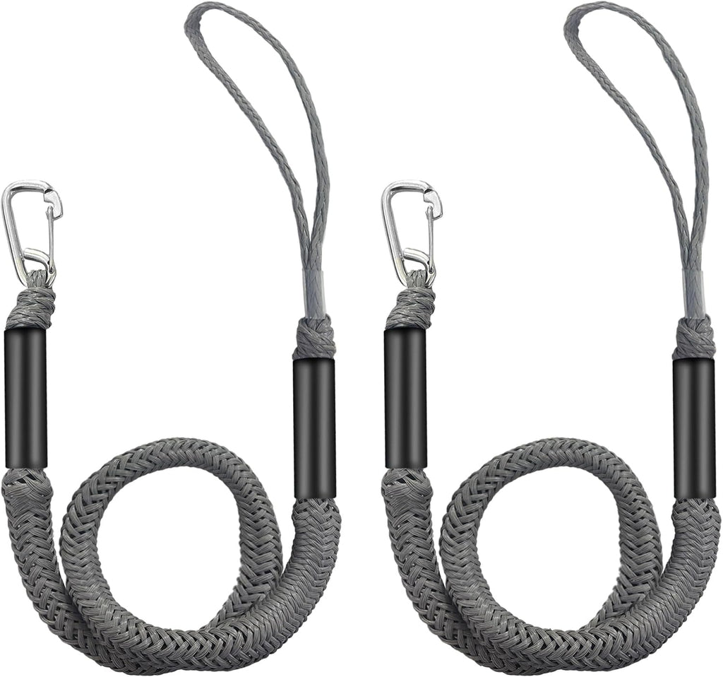 Bungee Dock Line with Stainless Steel Clip – Boat Dock Rope with Foam Float for Kayak, Canoe, Pontoon, Watercraft