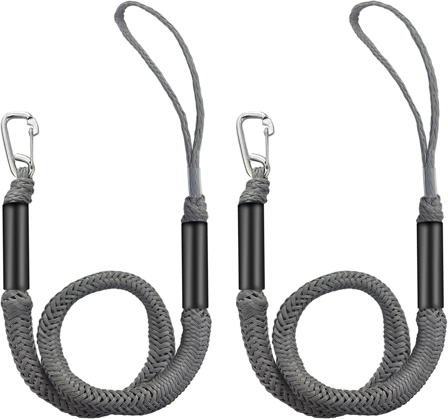 Bungee Dock Line with Stainless Steel Clip – Boat Dock Rope with Foam Float for Kayak, Canoe, Pontoon, Watercraft