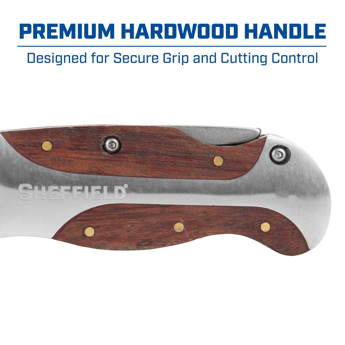 12115 Folding Utility Knife with Premium Hardwood Handle Design