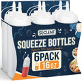 16 oz Condiment Squeeze Bottles, Squeeze Bottles for Sauces, Syrup Bottles