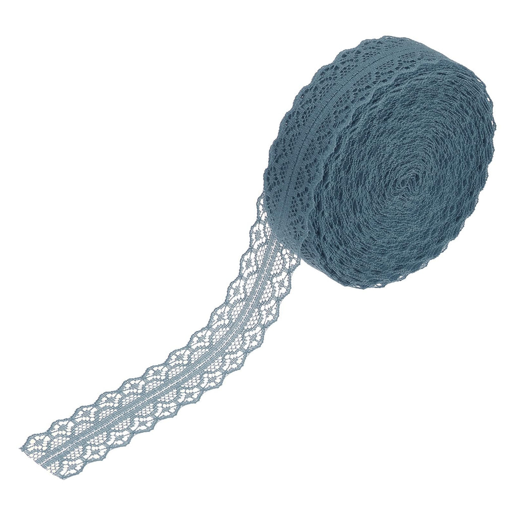 1.2 Inch Wide 25 Yard Lace Ribbon Floral Pattern Light Gray