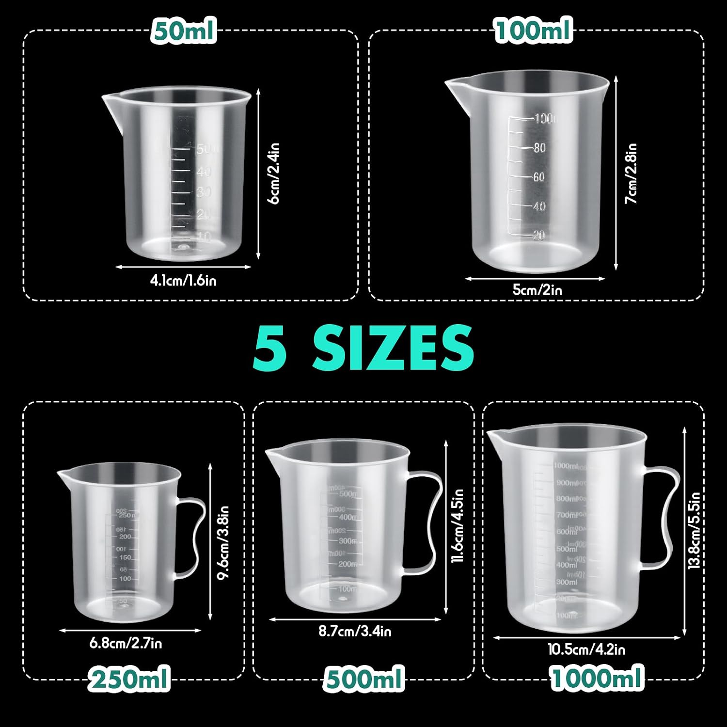 28 Pcs Beakers and Test Tubes Set Including 3 Graduated Cylinder 5 Plastic Beakers 3 Erlenmeyer Flask 10 Droppers 6