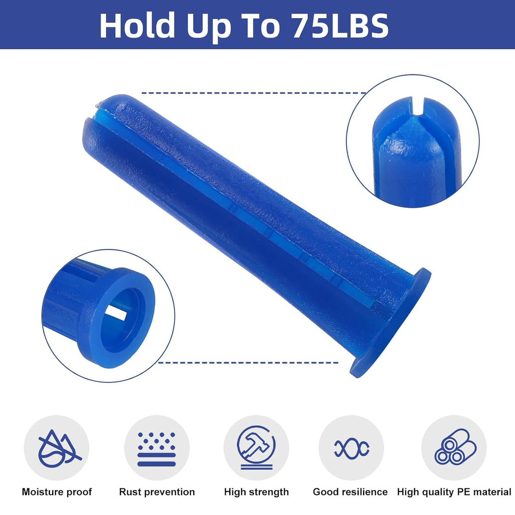180PCS Conical Concrete Anchors and Screws Assortment Kit, 90PCS Concrete Wall Anchors, 90PCS Self Tapping Screws for