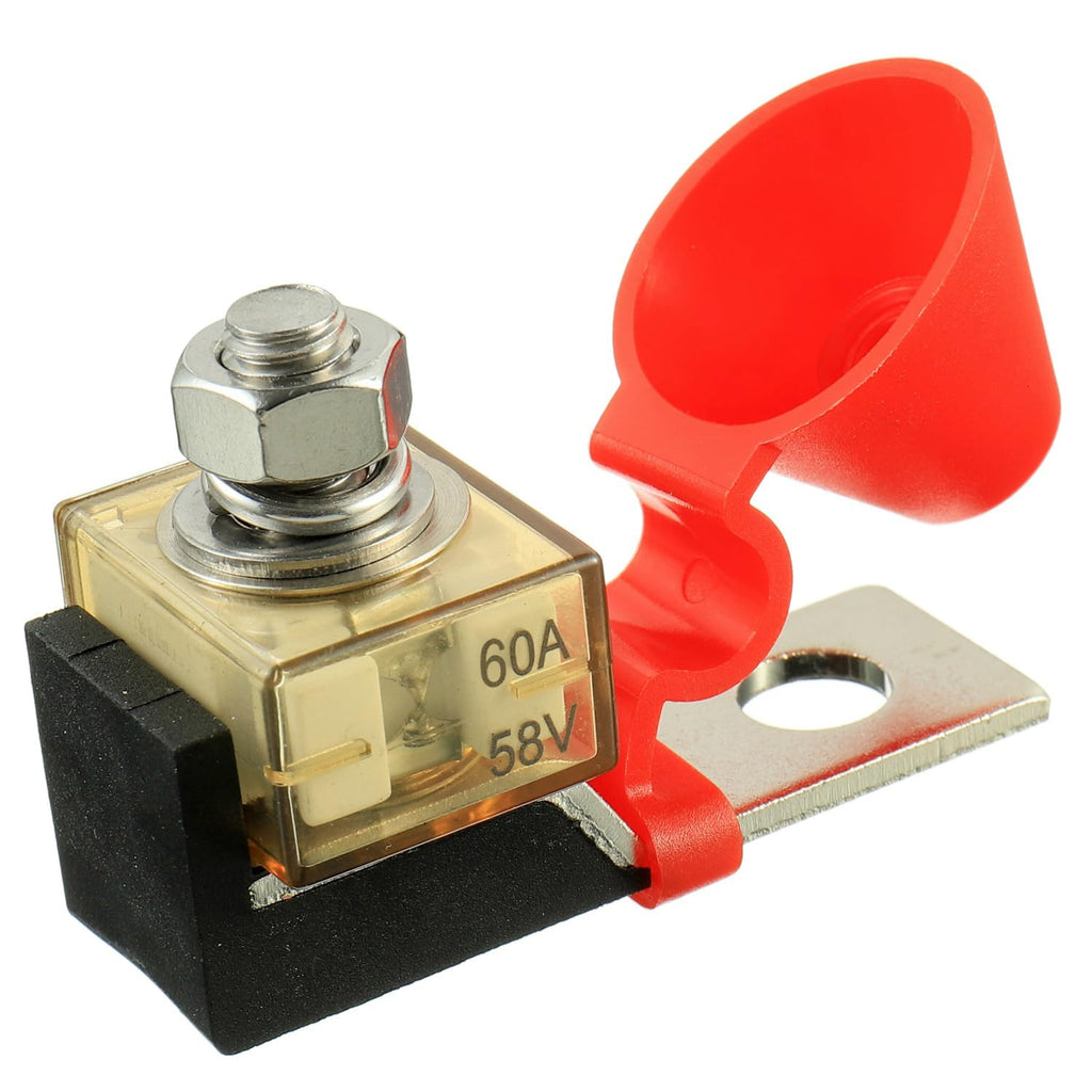 60 AMP MRBF Terminal Block Fuse Holder Single Stud 5/16" (M8) Compact Rated Battery Fuse 60A
