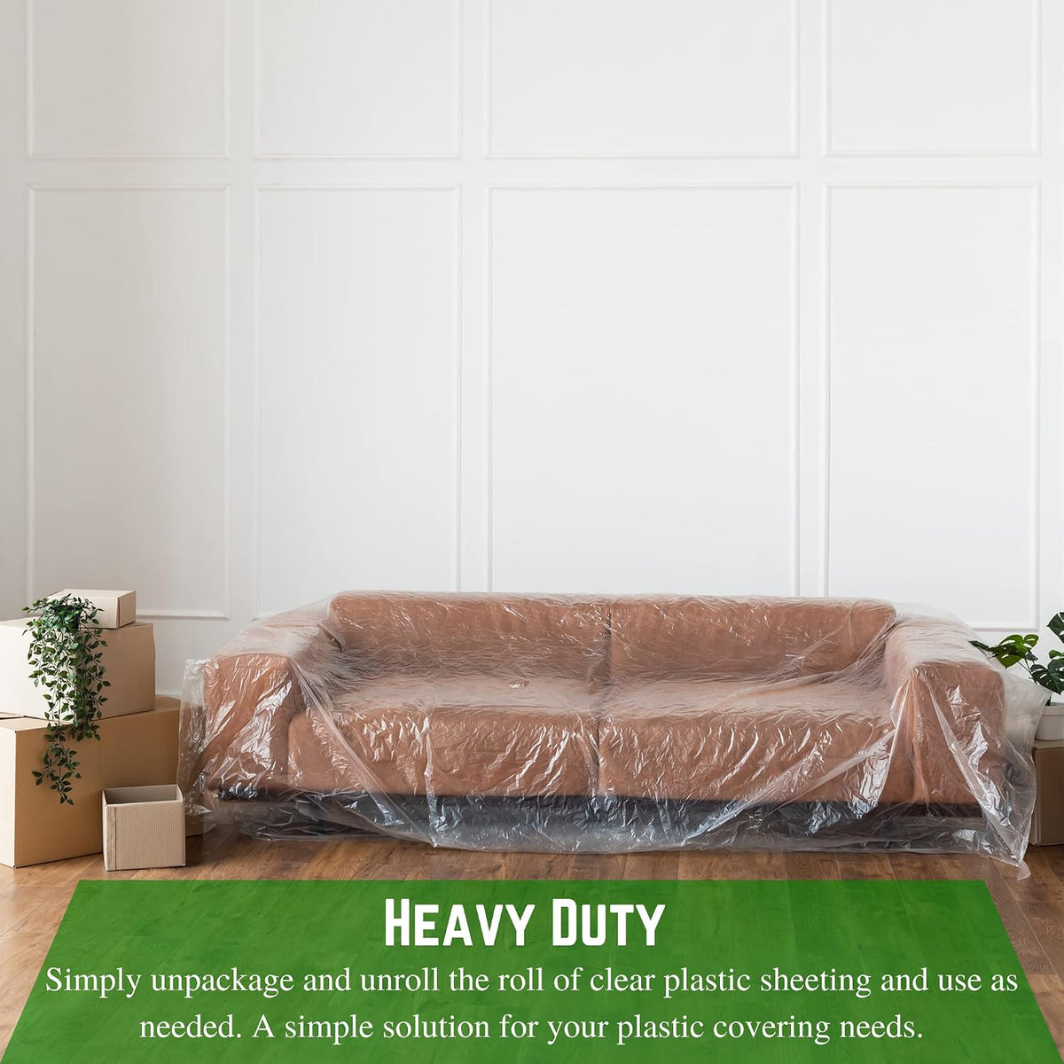 Clear Plastic Dust Barrier - 4 mil - Dust Containment Plastic, Thick Plastic Sheeting, Heavy Duty Polyethylene Film