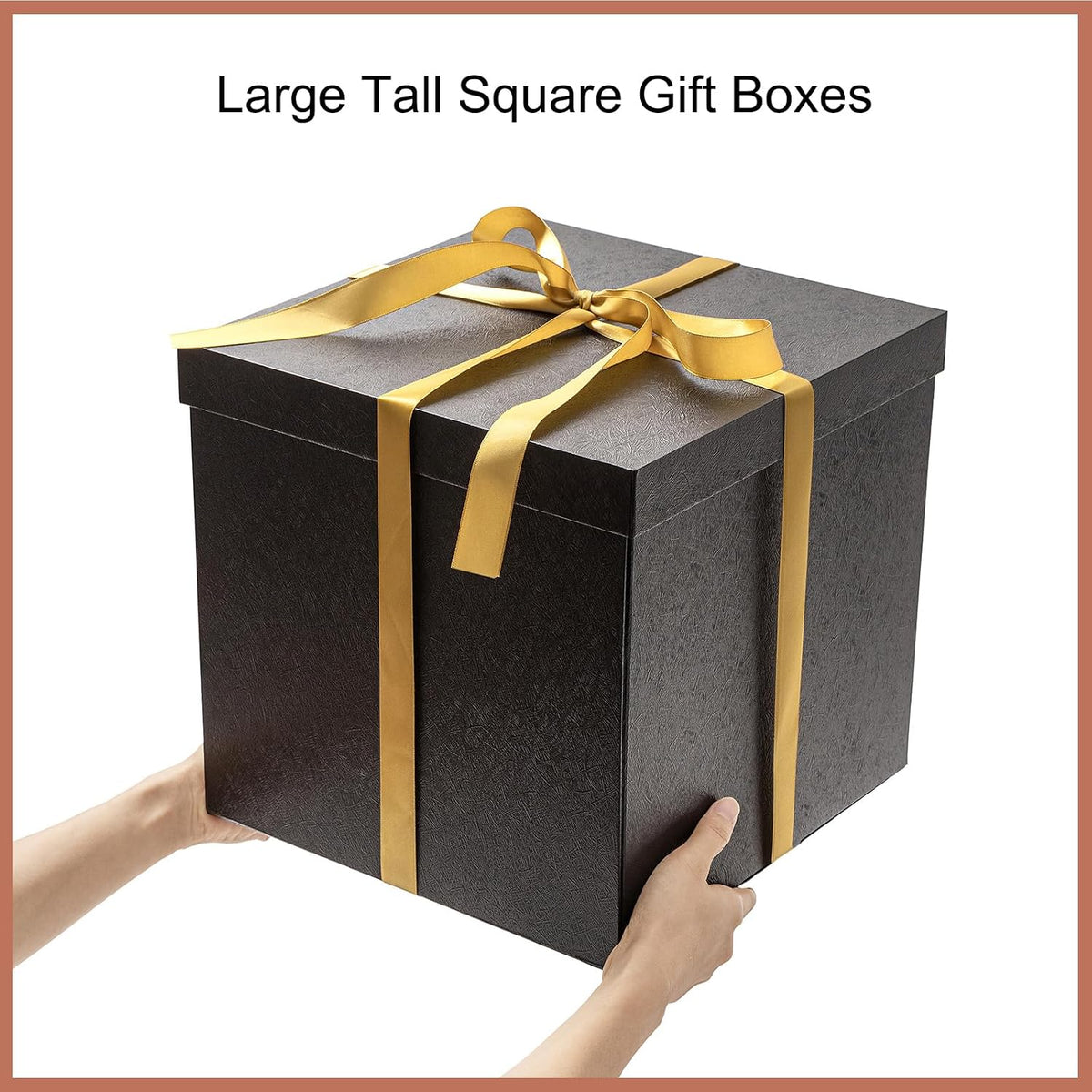 12x12x12 Inches Large Gift Box with Lid for Presents Black 1 Pack